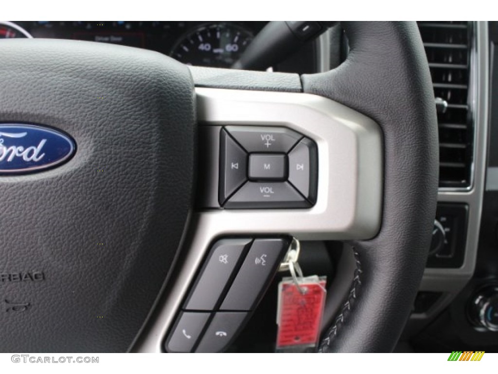 2019 Ford F350 Super Duty Lariat Crew Cab 4x4 Black Steering Wheel Photo #129137882