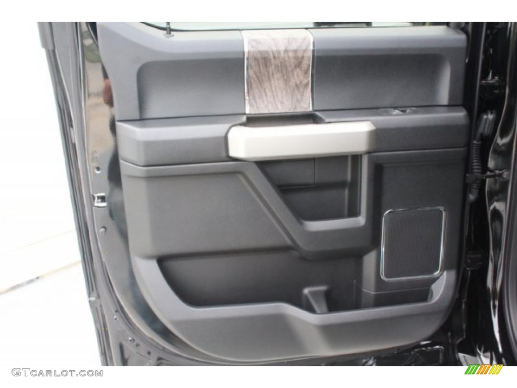 2019 Ford F350 Super Duty Lariat Crew Cab 4x4 Black Door Panel Photo #129137924