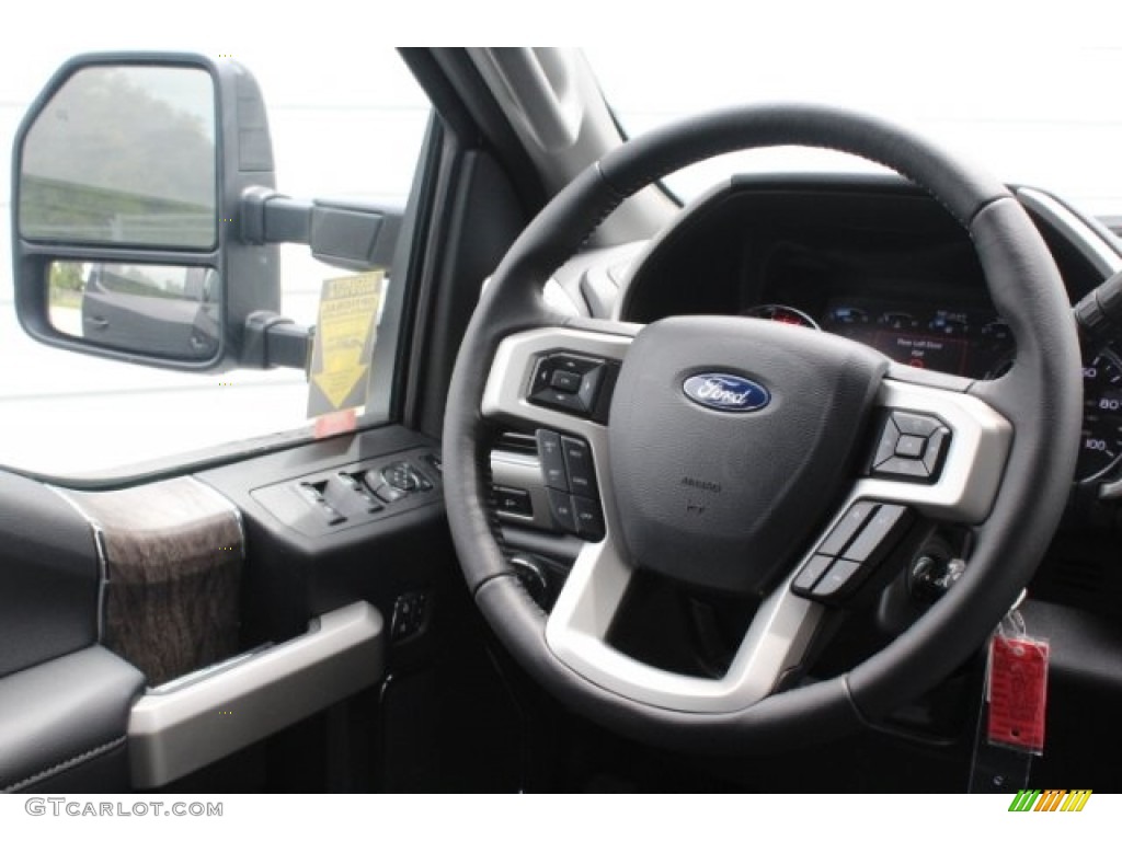 2019 Ford F350 Super Duty Lariat Crew Cab 4x4 Black Steering Wheel Photo #129137972