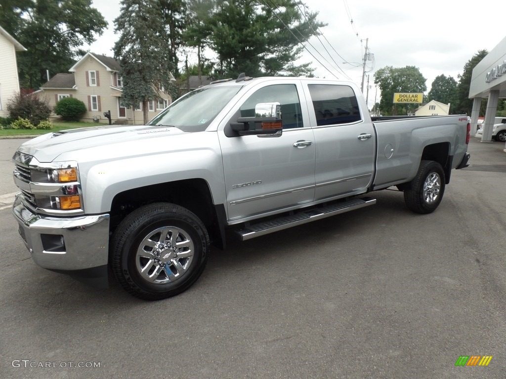 Silver Ice Metallic 2019 Chevrolet Silverado 3500HD LTZ Crew Cab 4x4 Exterior Photo #129139025