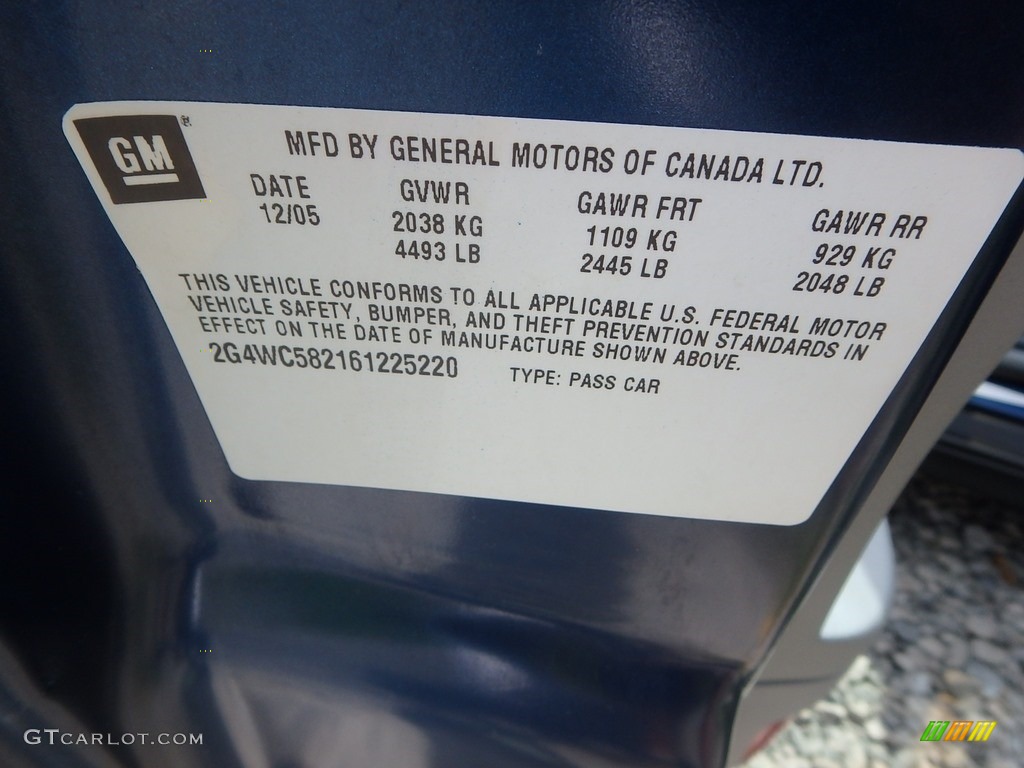 2006 LaCrosse CX - Deep Sapphire Metallic / Gray photo #14