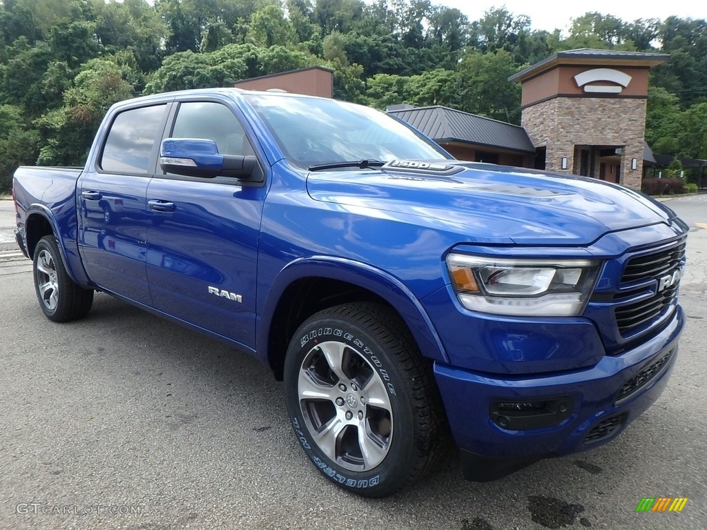 2019 1500 Laramie Crew Cab 4x4 - Blue Streak Pearl / Black photo #7