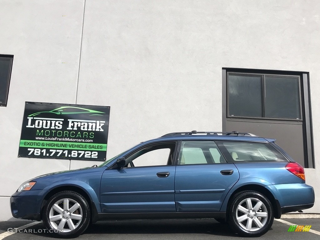 2007 Outback 2.5i Wagon - Newport Blue Pearl / Warm Ivory Tweed photo #1