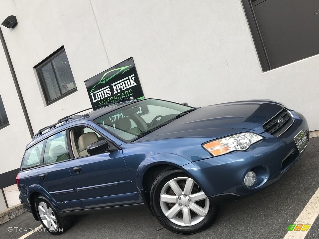 2007 Outback 2.5i Wagon - Newport Blue Pearl / Warm Ivory Tweed photo #2