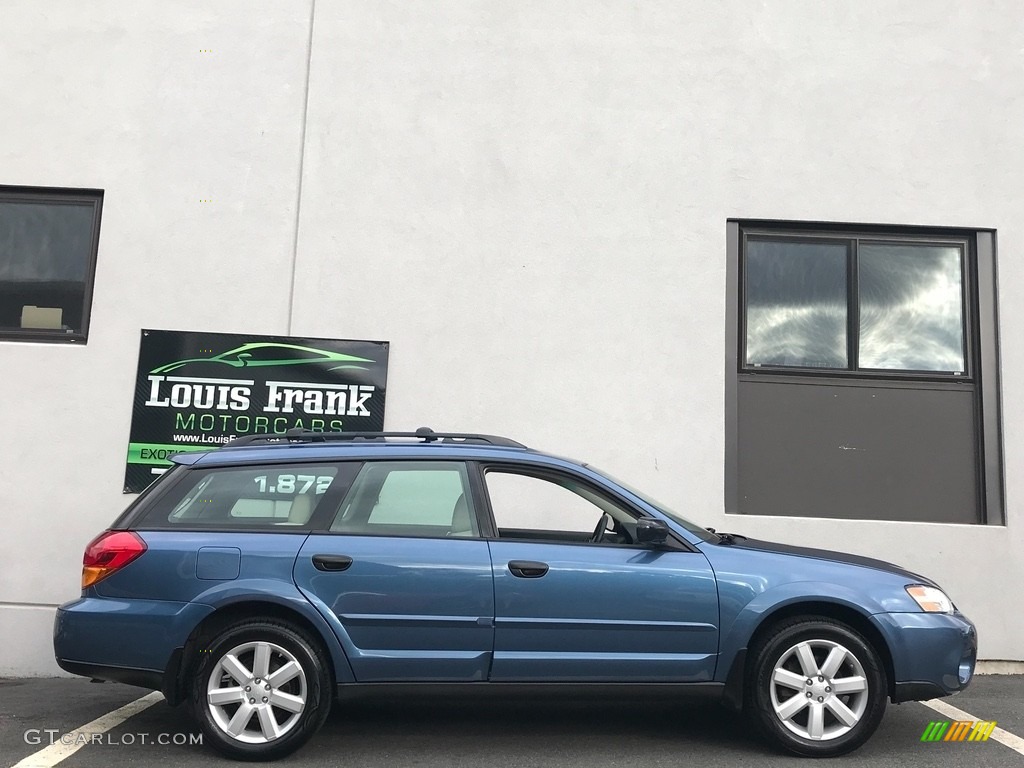 2007 Outback 2.5i Wagon - Newport Blue Pearl / Warm Ivory Tweed photo #6