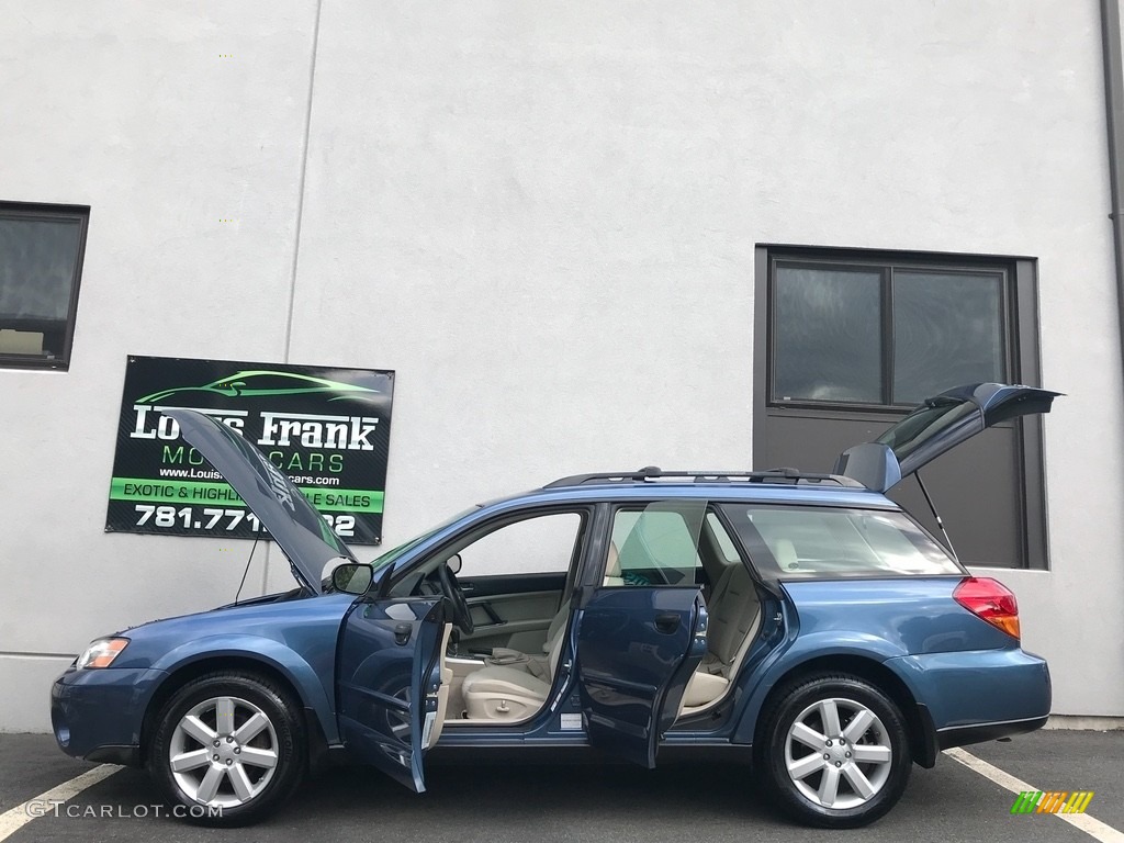 2007 Outback 2.5i Wagon - Newport Blue Pearl / Warm Ivory Tweed photo #44