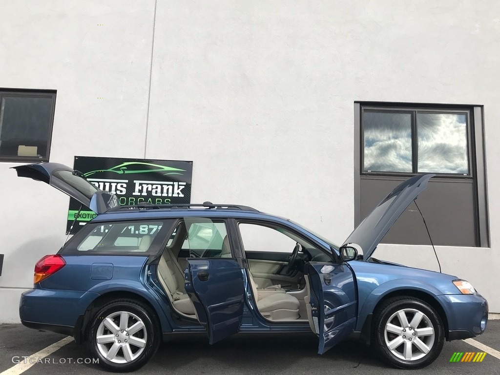 2007 Outback 2.5i Wagon - Newport Blue Pearl / Warm Ivory Tweed photo #45