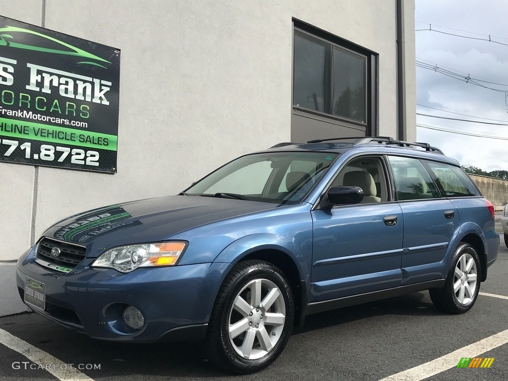2007 Outback 2.5i Wagon - Newport Blue Pearl / Warm Ivory Tweed photo #112