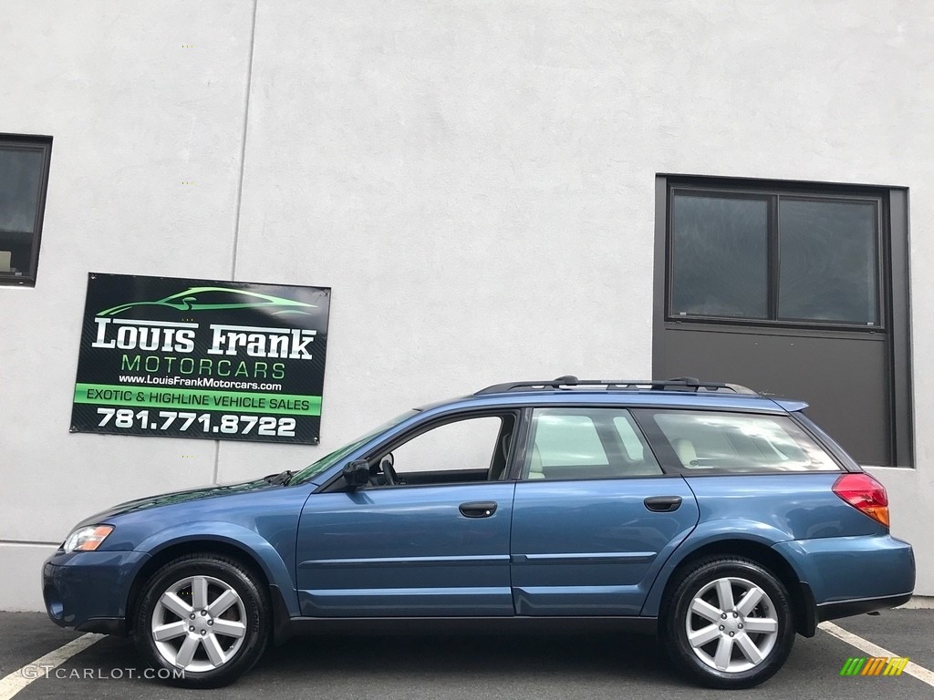 2007 Outback 2.5i Wagon - Newport Blue Pearl / Warm Ivory Tweed photo #120
