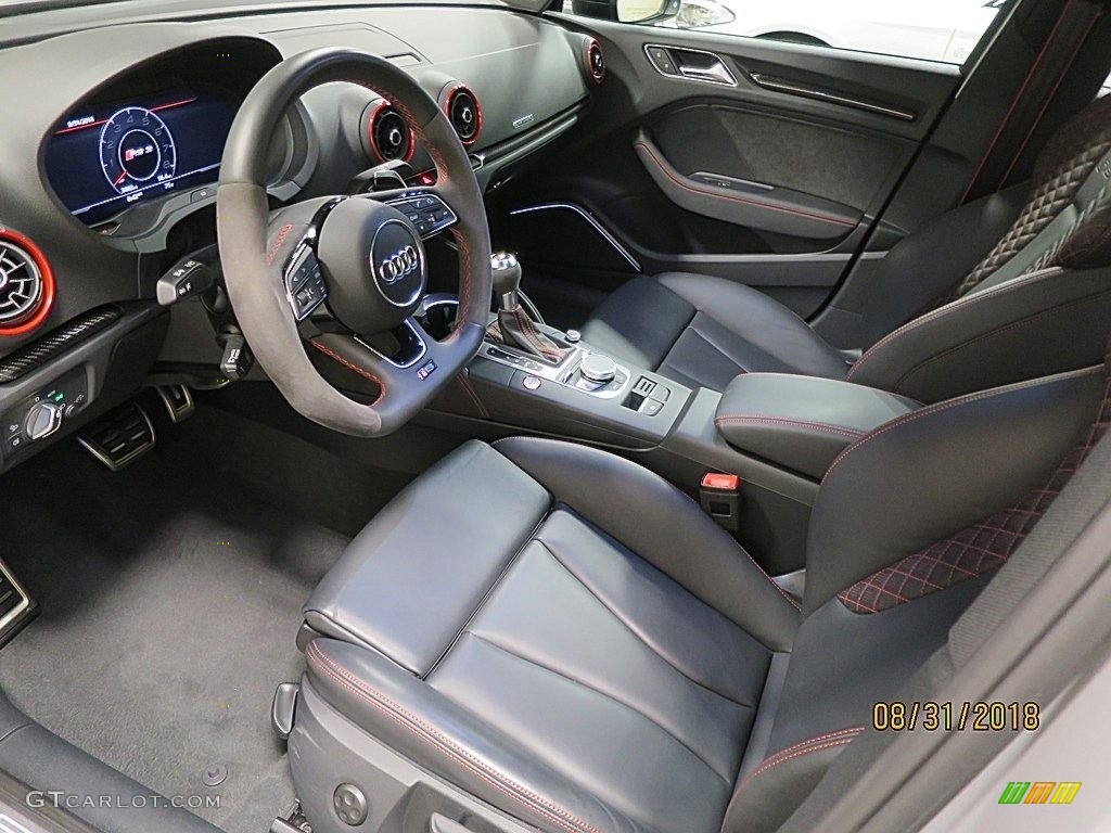 Black/Crescendo Red Interior 2018 Audi RS 3 quattro Sedan Photo #129148377