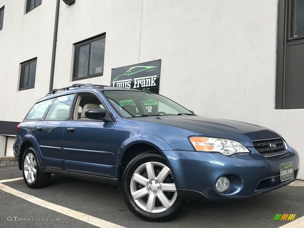 2007 Outback 2.5i Wagon - Newport Blue Pearl / Warm Ivory Tweed photo #123