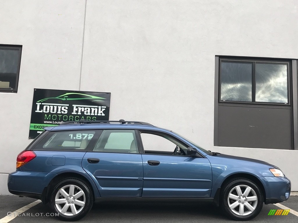 2007 Outback 2.5i Wagon - Newport Blue Pearl / Warm Ivory Tweed photo #125
