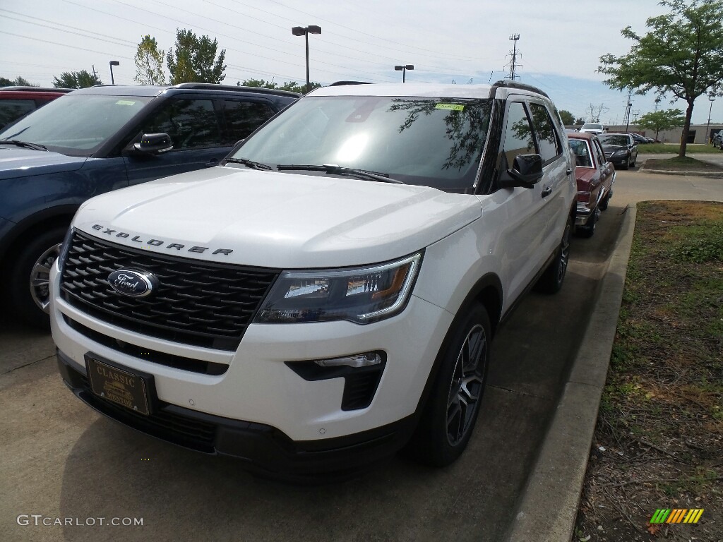 2018 Explorer Sport 4WD - White Platinum / Ebony Black photo #1