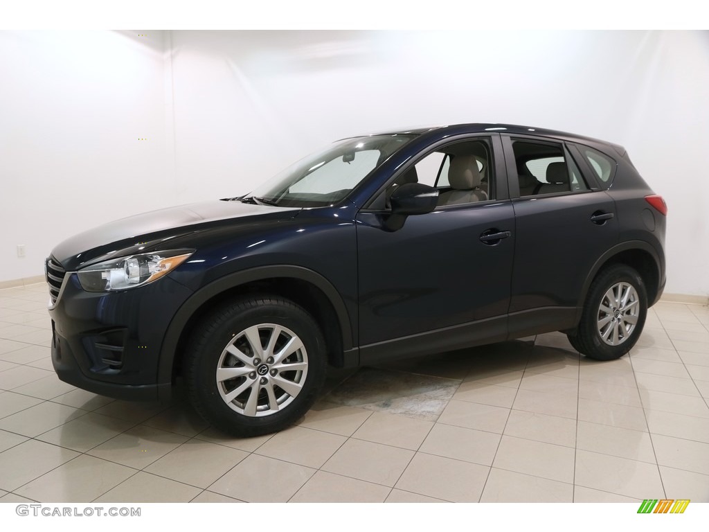 2016 CX-5 Sport AWD - Deep Crystal Blue Mica / Sand photo #3