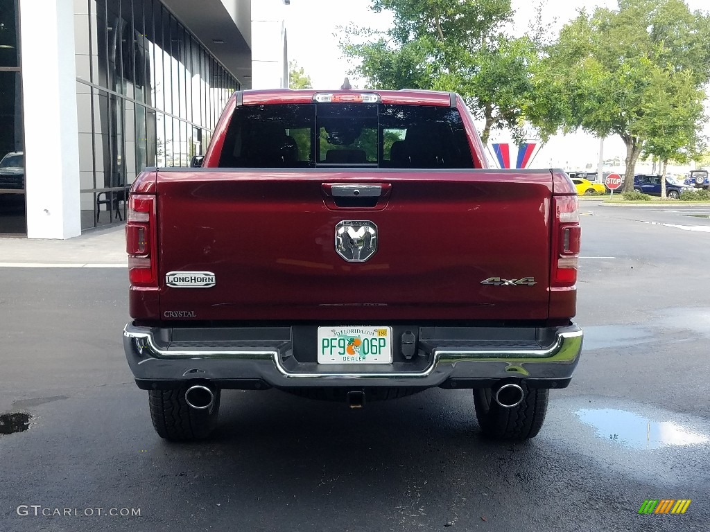 2019 1500 Long Horn Crew Cab 4x4 - Delmonico Red Pearl / Black/New Saddle photo #4