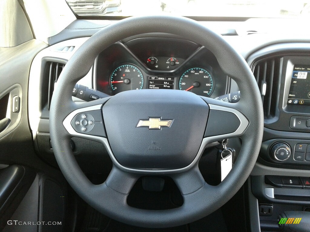 2019 Chevrolet Colorado WT Extended Cab Jet Black/Dark Ash Steering Wheel Photo #129156291