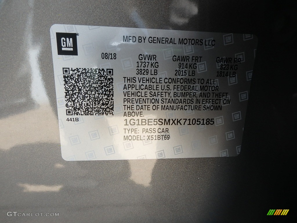 2019 Cruze LT - Pepperdust Metallic / Black photo #15