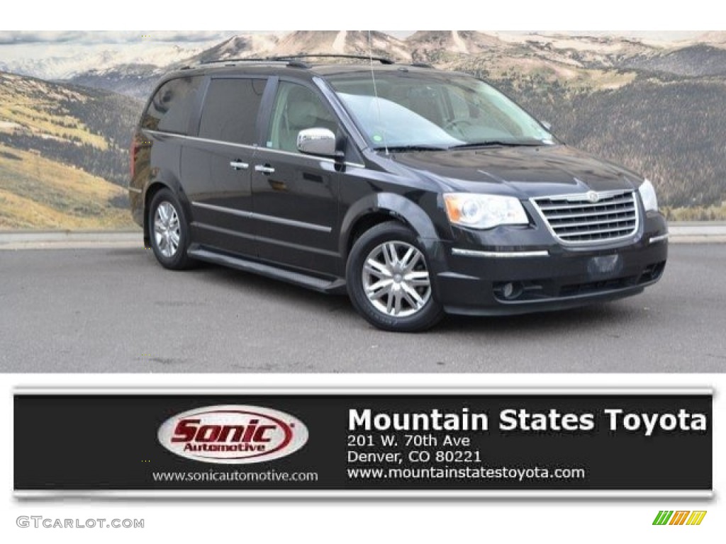 2008 Town & Country Limited - Brilliant Black Crystal Pearlcoat / Medium Slate Gray/Light Shale photo #1