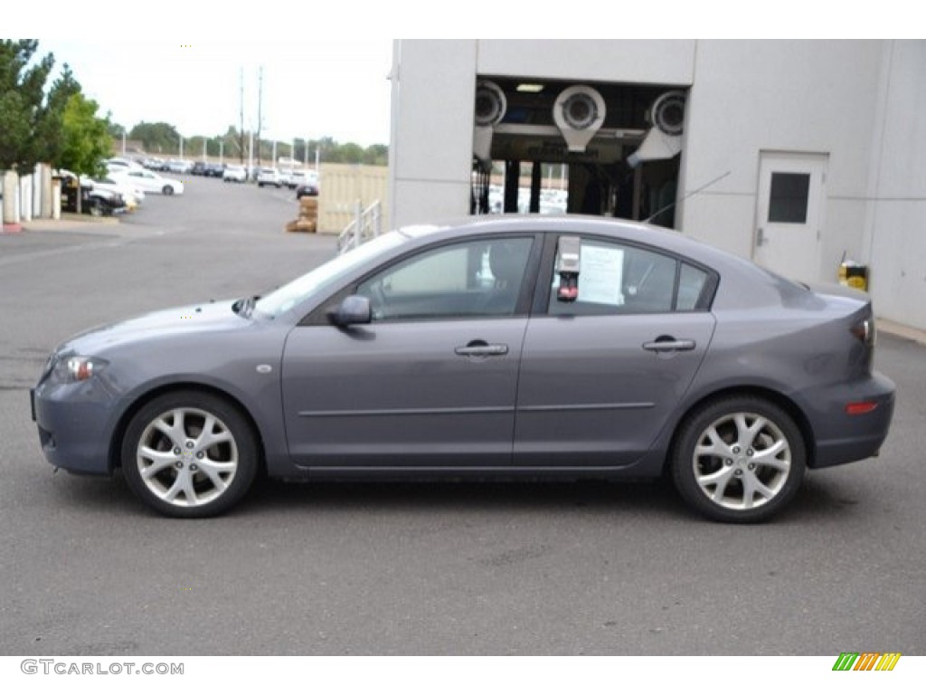 2008 MAZDA3 i Touring Sedan - Galaxy Gray Mica / Black photo #3