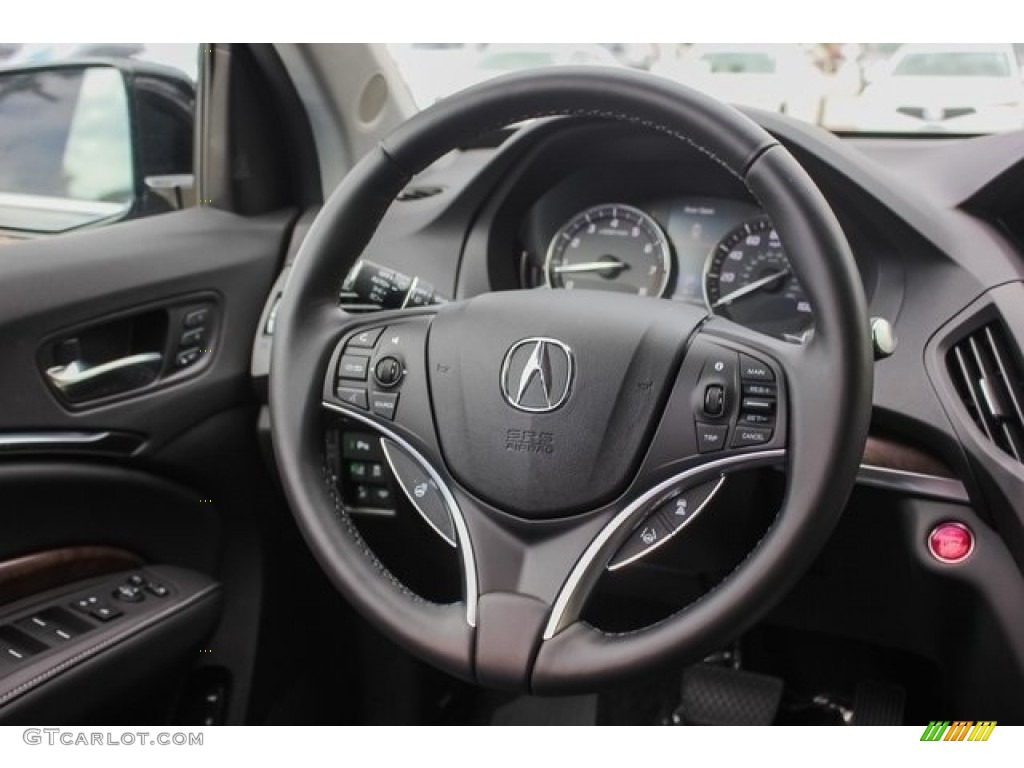 2018 Acura MDX Advance SH-AWD Ebony Steering Wheel Photo #129170024