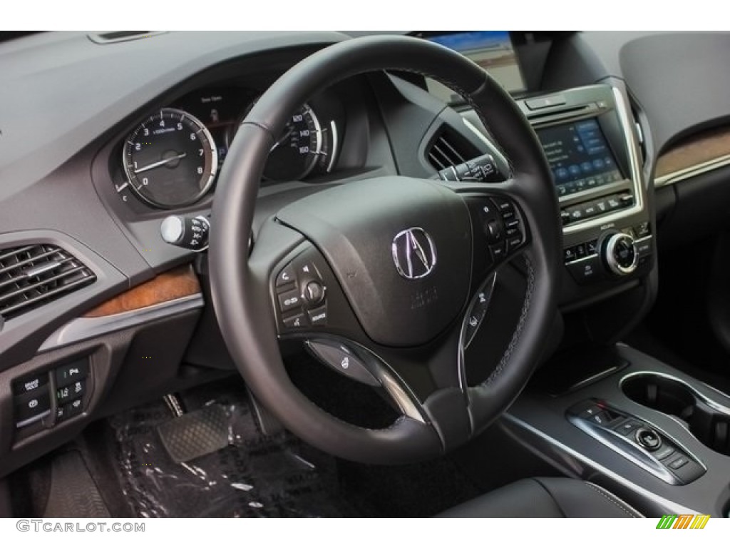 2018 Acura MDX Advance SH-AWD Ebony Steering Wheel Photo #129170117