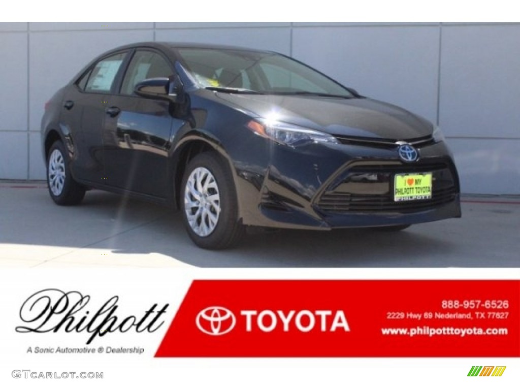 2019 Corolla LE - Black Sand Pearl / Black photo #1