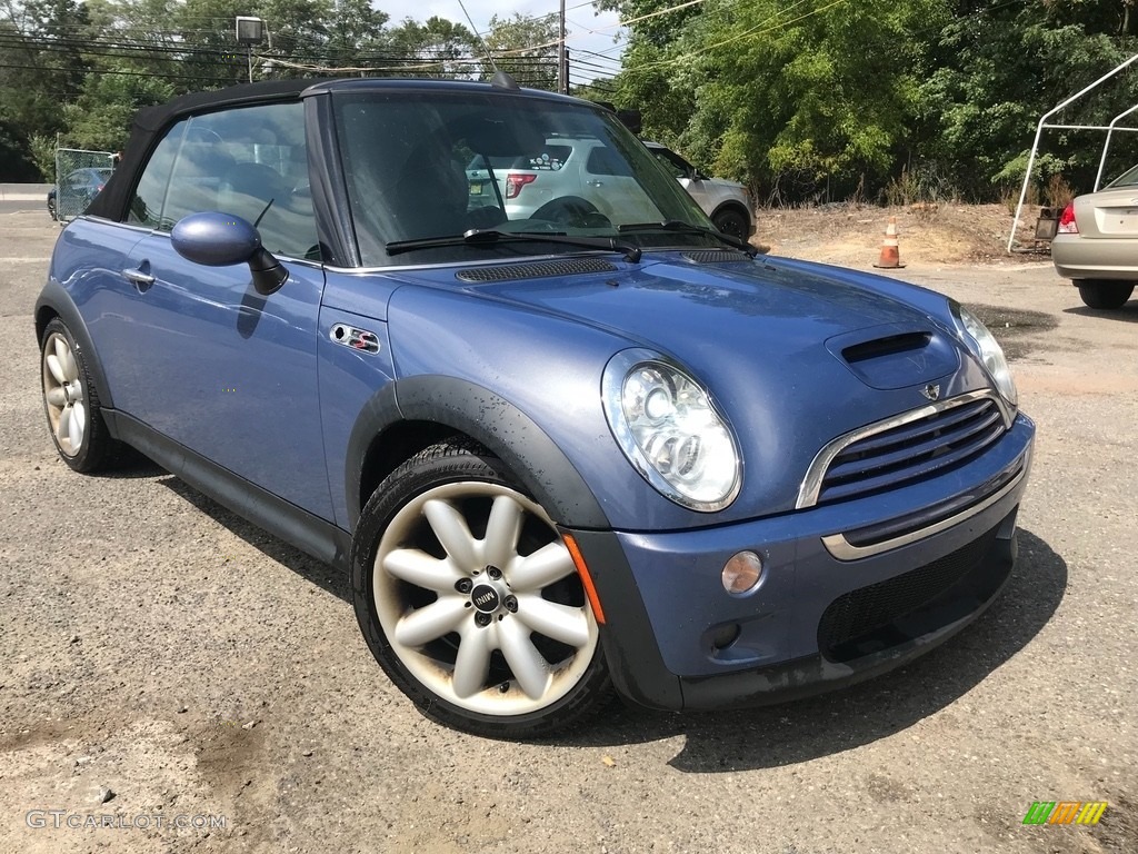 2005 Cooper S Convertible - Hyper Blue Metallic / Space Grey/Panther Black photo #15