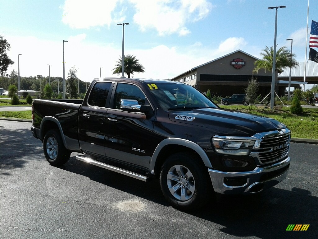 2019 1500 Laramie Quad Cab - Rugged Brown Pearl / Mountain Brown/Light Frost Beige photo #7