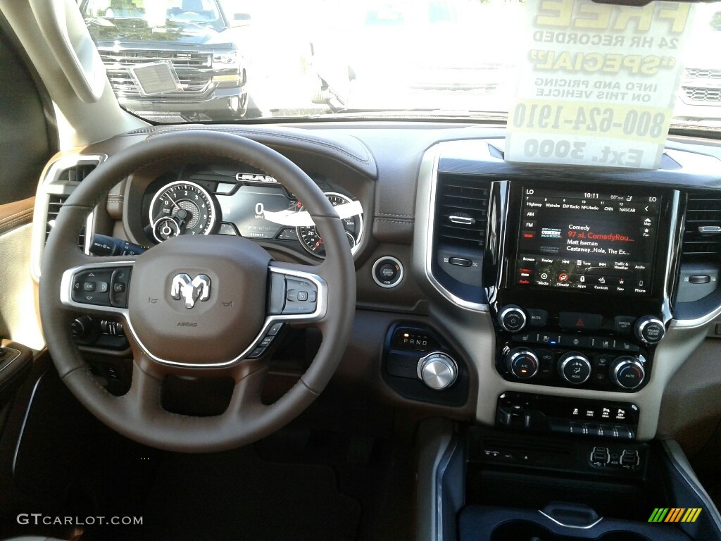 2019 1500 Laramie Quad Cab - Rugged Brown Pearl / Mountain Brown/Light Frost Beige photo #13