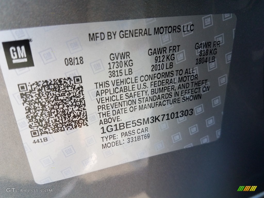 2019 Cruze LT - Pepperdust Metallic / Black photo #9