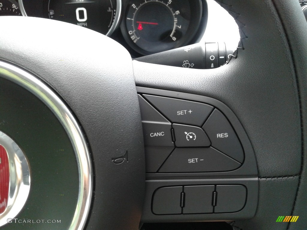 2018 Fiat 500X Pop Black Steering Wheel Photo #129204557