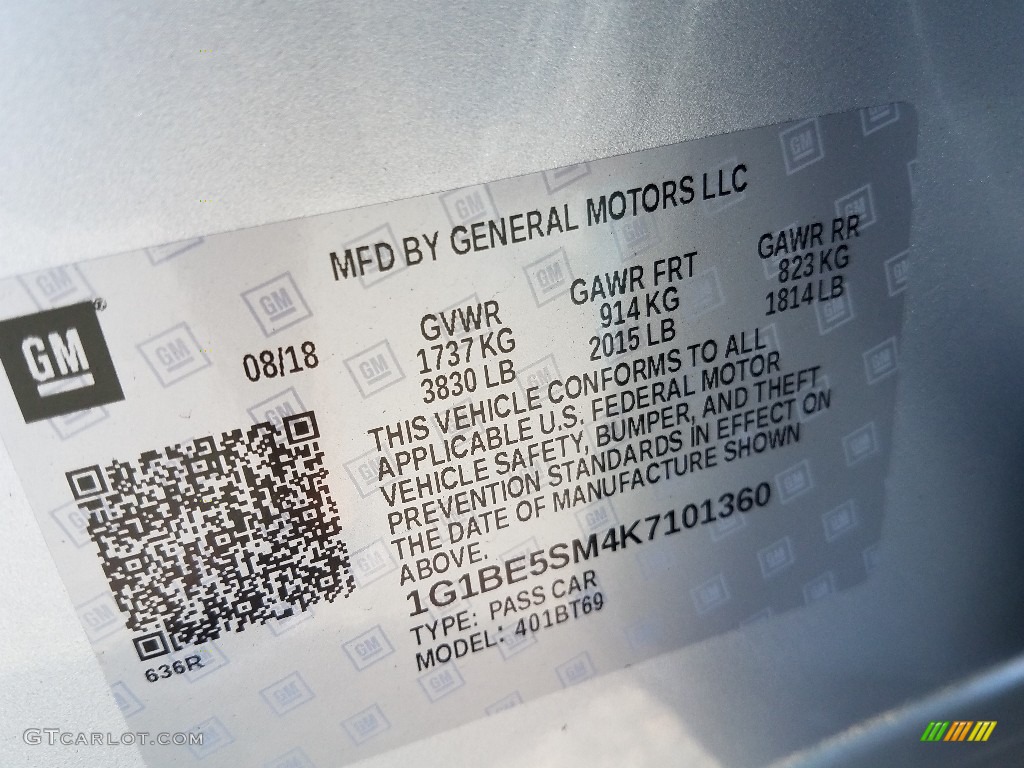 2019 Cruze LT - Silver Ice Metallic / Black photo #9
