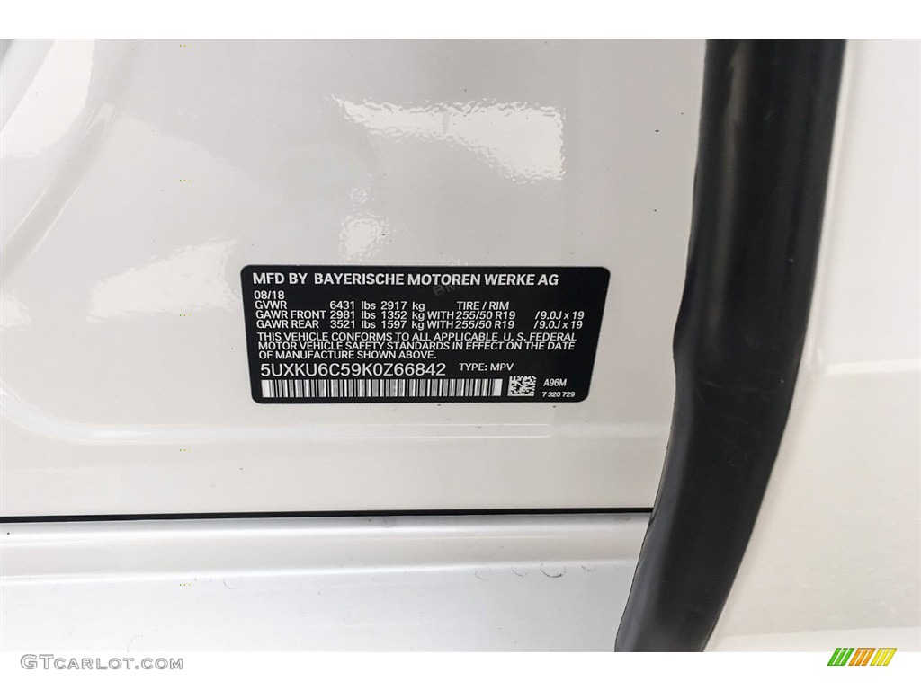 2019 BMW X6 xDrive50i Color Code Photos