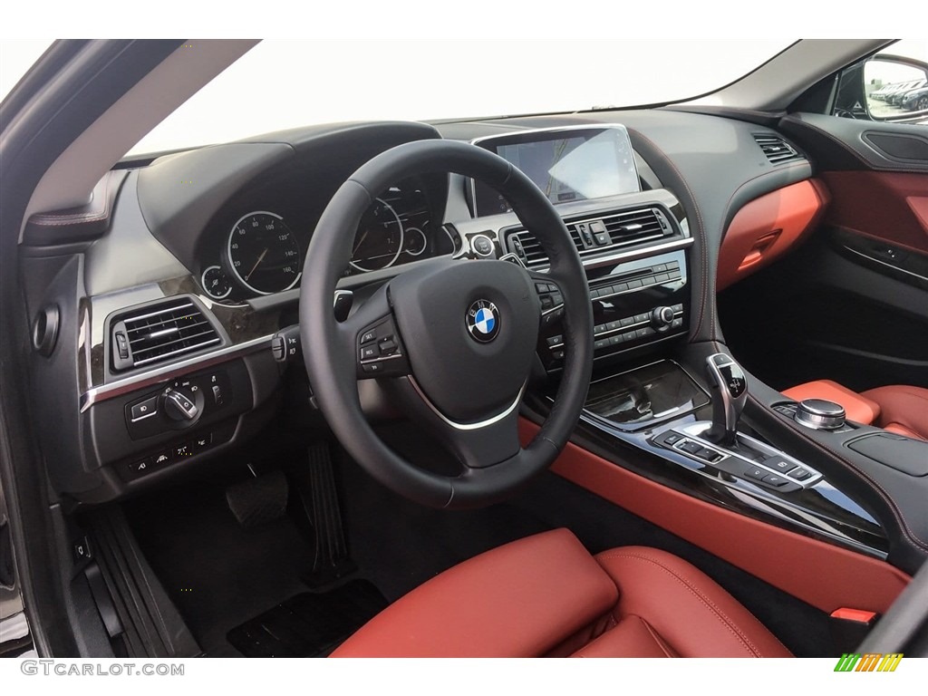 2018 BMW 6 Series 640i Gran Coupe Vermilion Red Dashboard Photo #129205121
