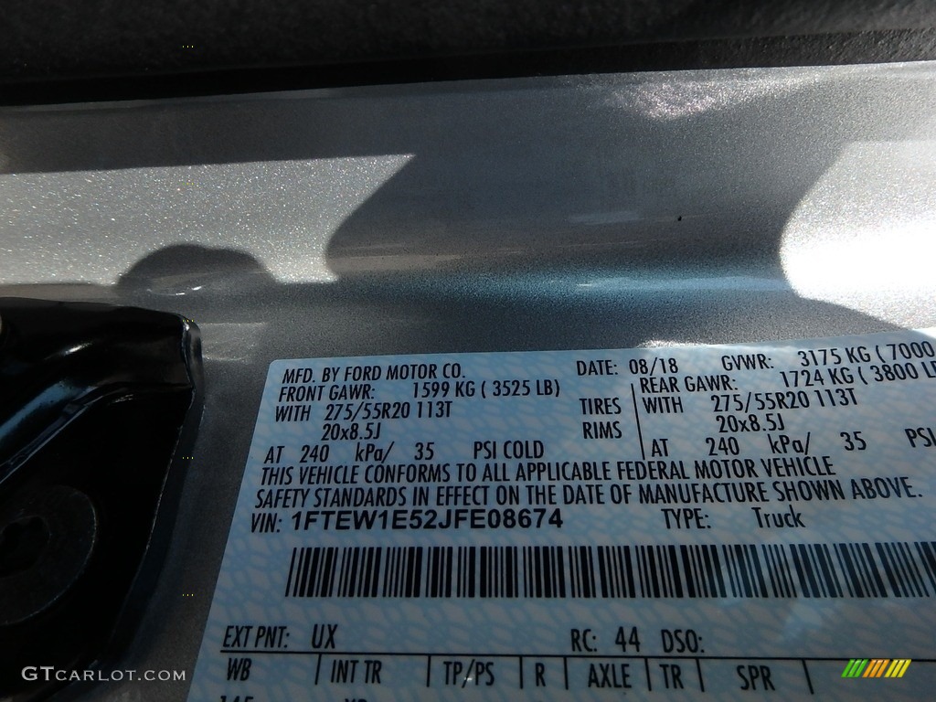 2018 F150 XLT SuperCrew 4x4 - Ingot Silver / Special Edition Black/Red photo #14