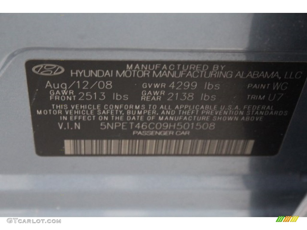 2009 Sonata GLS - Medium Silver Blue / Gray photo #33