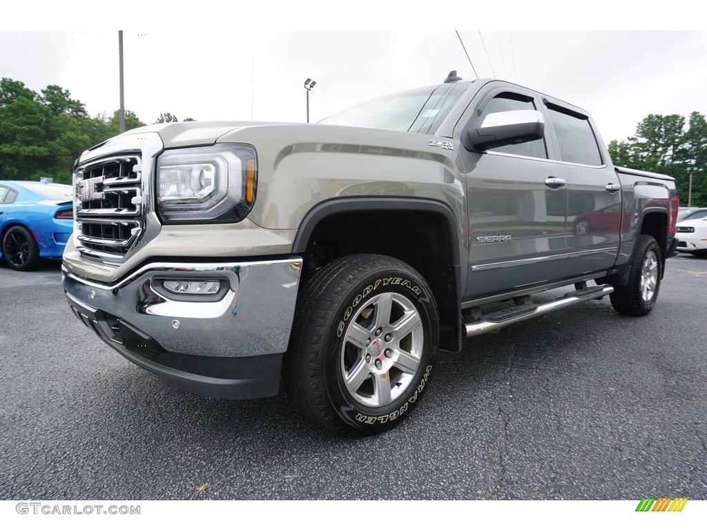 2017 Sierra 1500 SLT Crew Cab 4WD - Pepperdust Metallic / Jet Black photo #3
