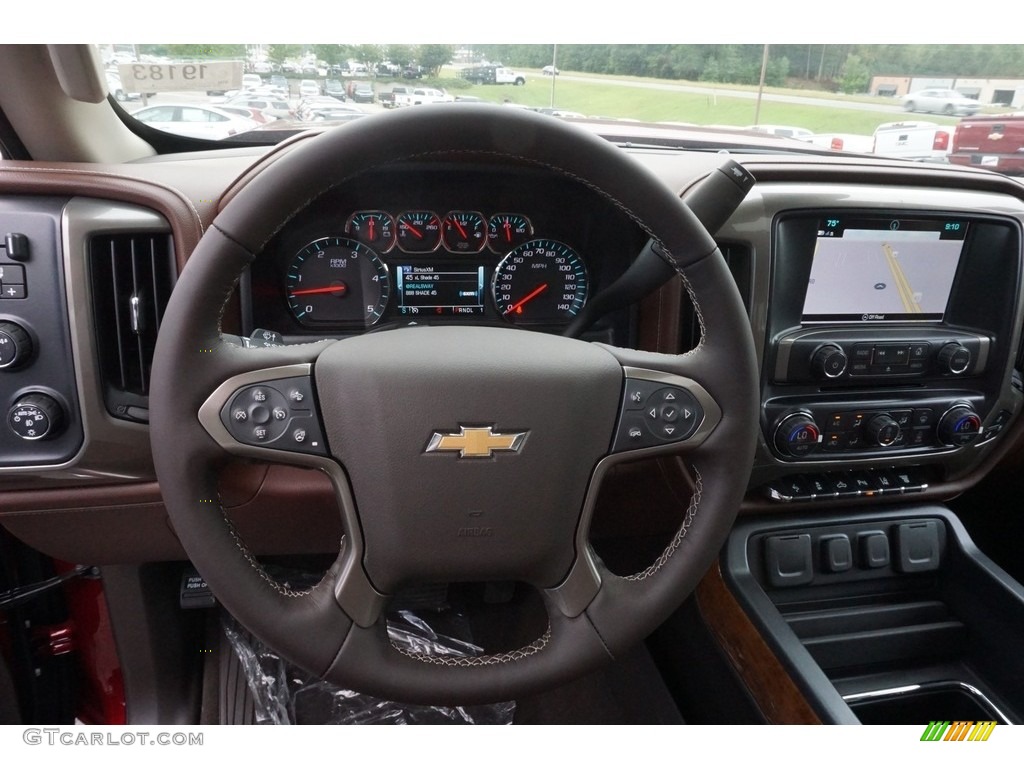 2019 Chevrolet Silverado 2500HD High Country Crew Cab 4WD High Country Saddle Steering Wheel Photo #129218605
