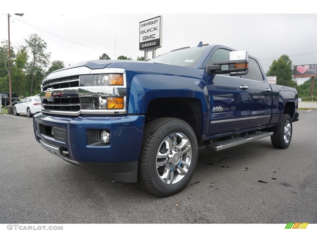 2019 Silverado 2500HD High Country Crew Cab 4WD - Deep Ocean Blue Metallic / High Country Saddle photo #3