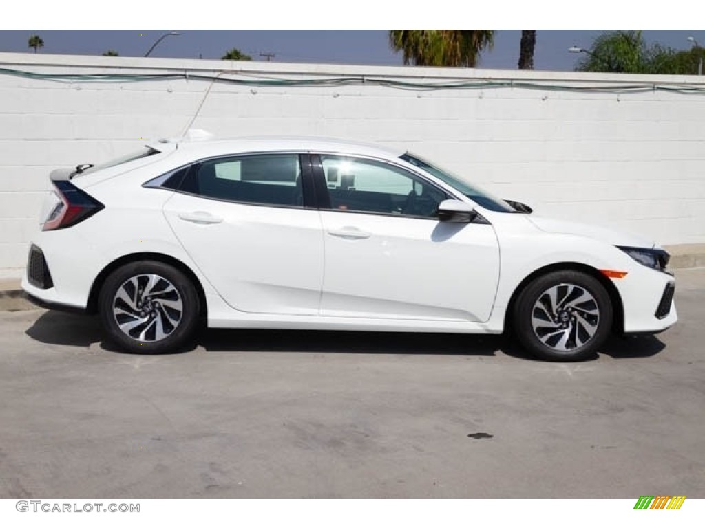 White Orchid Pearl 2018 Honda Civic LX Hatchback Exterior Photo #129226114