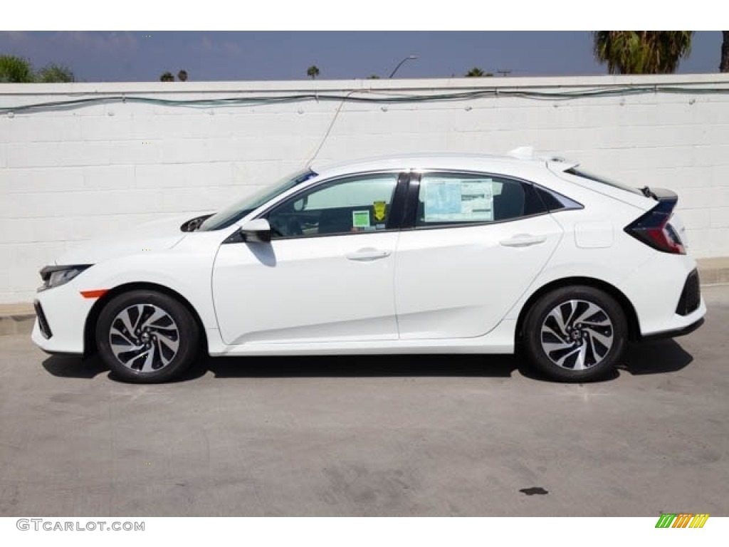 White Orchid Pearl 2018 Honda Civic LX Hatchback Exterior Photo #129226180