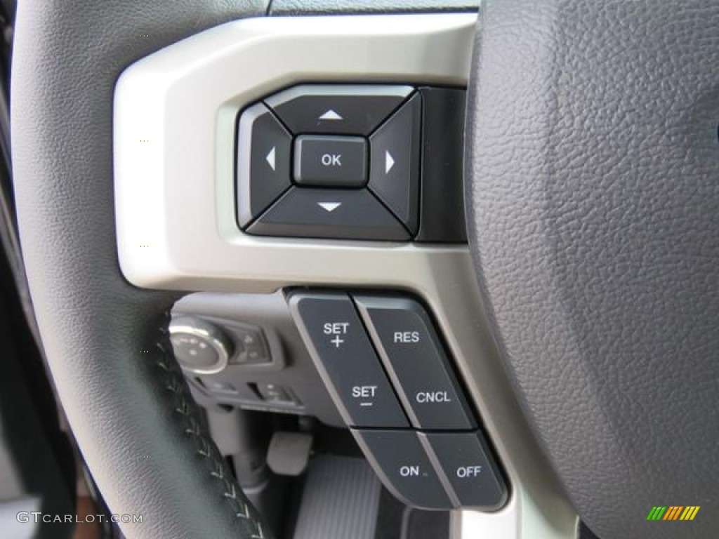 2019 Ford F250 Super Duty Lariat Crew Cab 4x4 Black Steering Wheel Photo #129228622