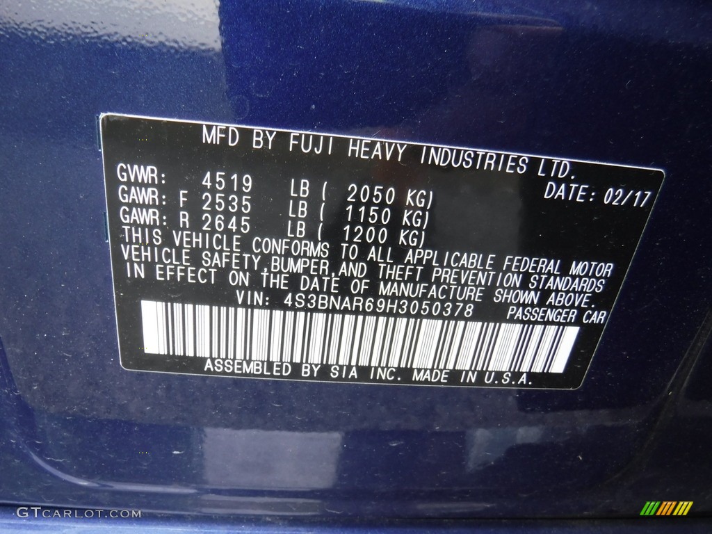 2017 Legacy 2.5i Sport - Lapis Blue Pearl / Sport Two-Tone Gray photo #29