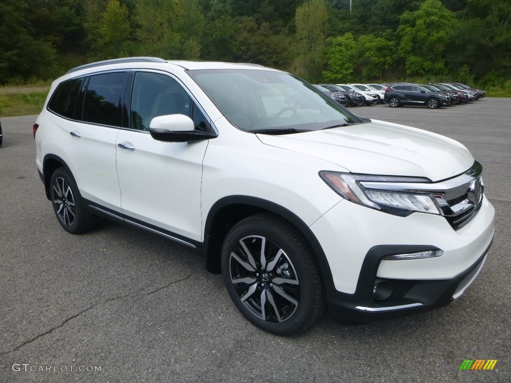 White Diamond Pearl 2019 Honda Pilot Elite AWD Exterior Photo #129235647