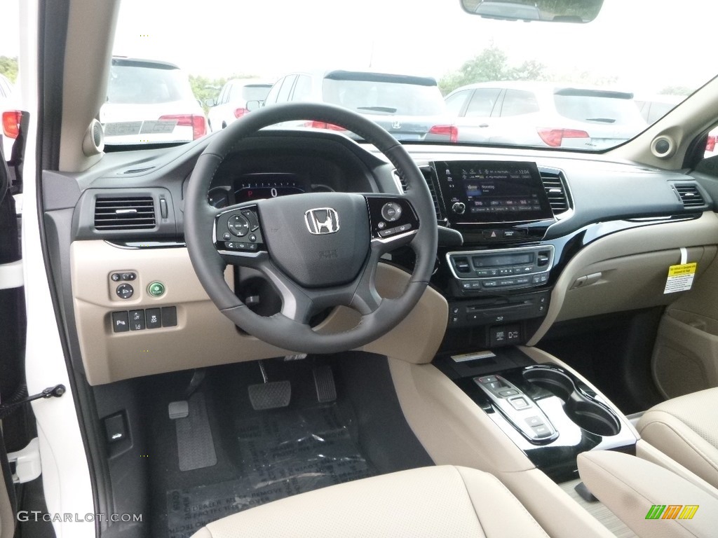 Beige Interior 2019 Honda Pilot Elite AWD Photo #129235776