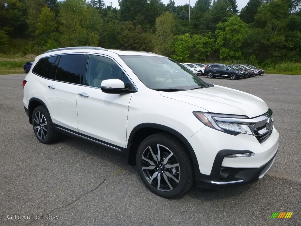 White Diamond Pearl 2019 Honda Pilot Touring AWD Exterior Photo #129236043