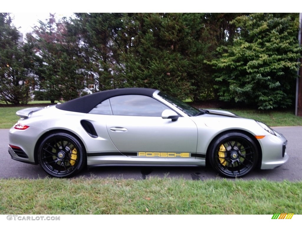 GT Silver Metallic 2017 Porsche 911 Turbo S Cabriolet Exterior Photo #129239952