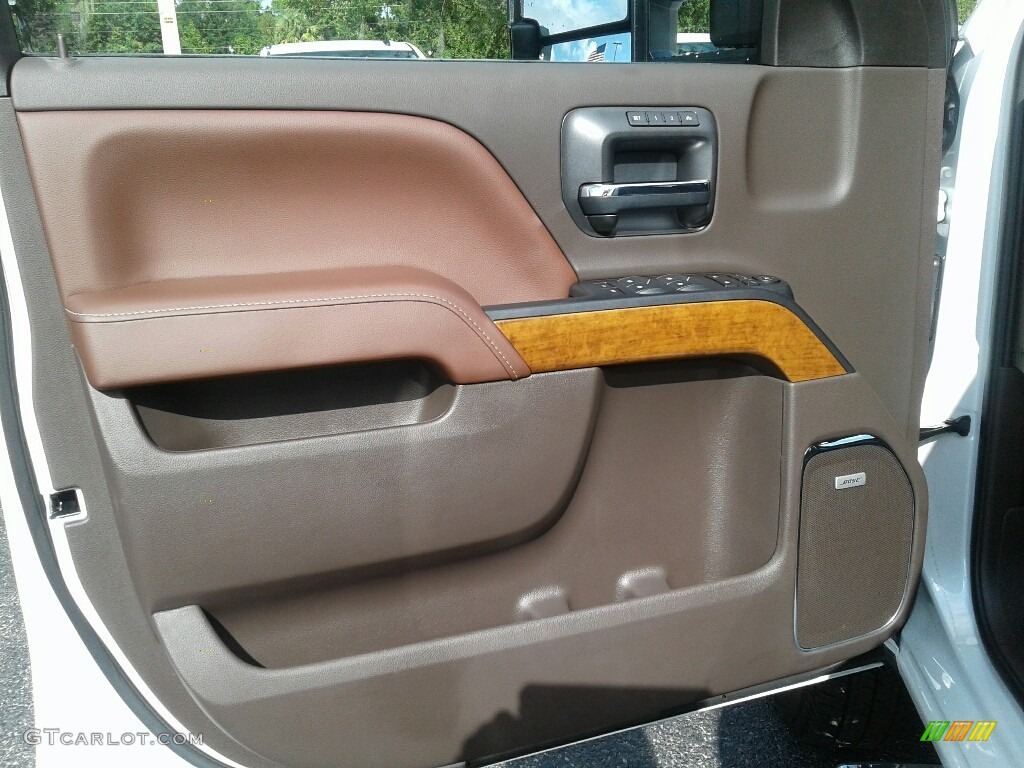 2019 Chevrolet Silverado 3500HD High Country Crew Cab 4x4 High Country Saddle Door Panel Photo #129244074
