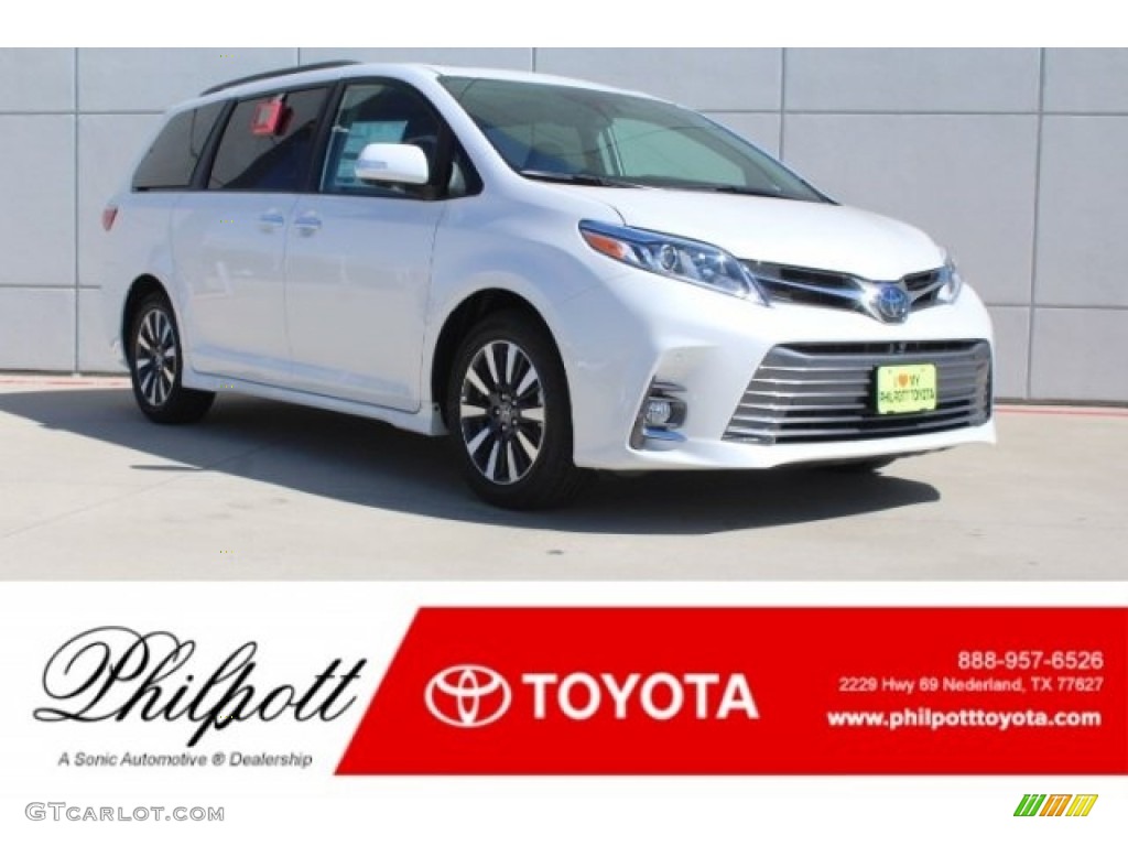 2019 Sienna Limited - Blizzard Pearl White / Ash photo #1