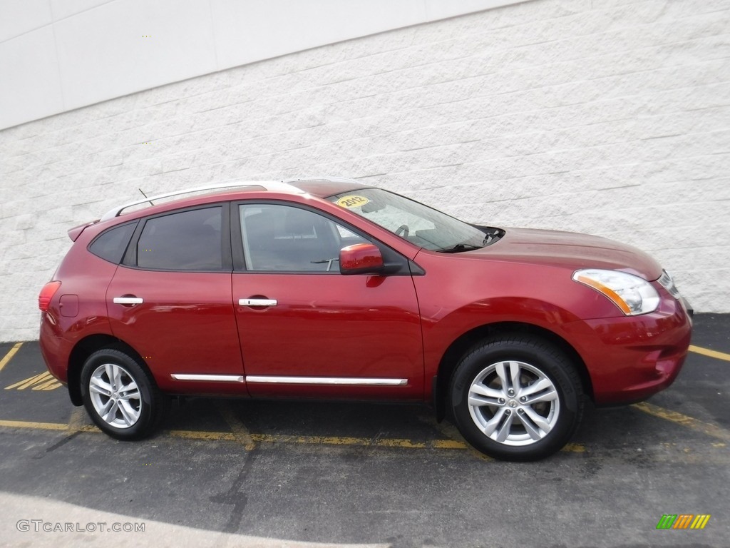 2012 Rogue SV AWD - Cayenne Red / Black photo #2